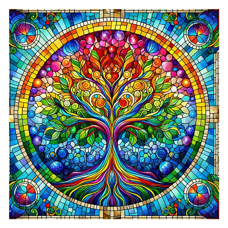 Colorful Tree Of Life30*30CM(Canvas)  Full Round Drill Diamond Painting gbfke