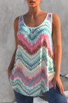 Plus Size Chevron Print Wide Strap Tank Top