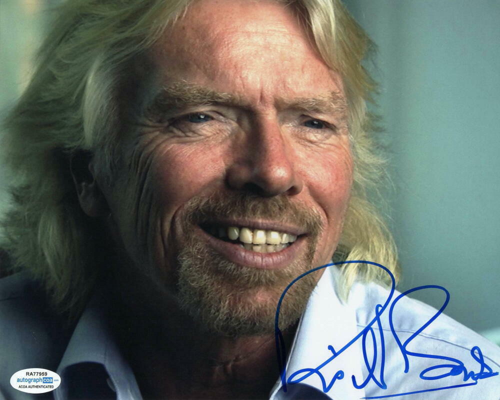 RICHARD BRANSON SIGNED AUTOGRAPH 8x10 Photo Poster painting - VIRGIN ATLANTIC BILLIONAIRE ACOA