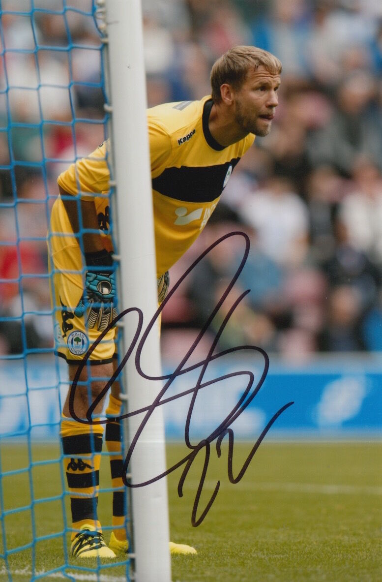 WIGAN ATHLETIC HAND SIGNED JUSSI JAASKELAINEN 6X4 Photo Poster painting 1.