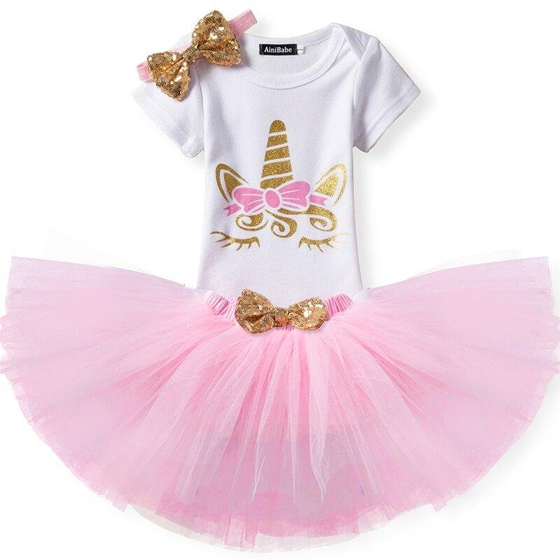 Baby Clothes Sets 0-2Yrs Baby Girls Outfits 3PCS Infant Clothes Girl Romper Tops Baby Baptism Clothing Newborn Bodysuit Outfits