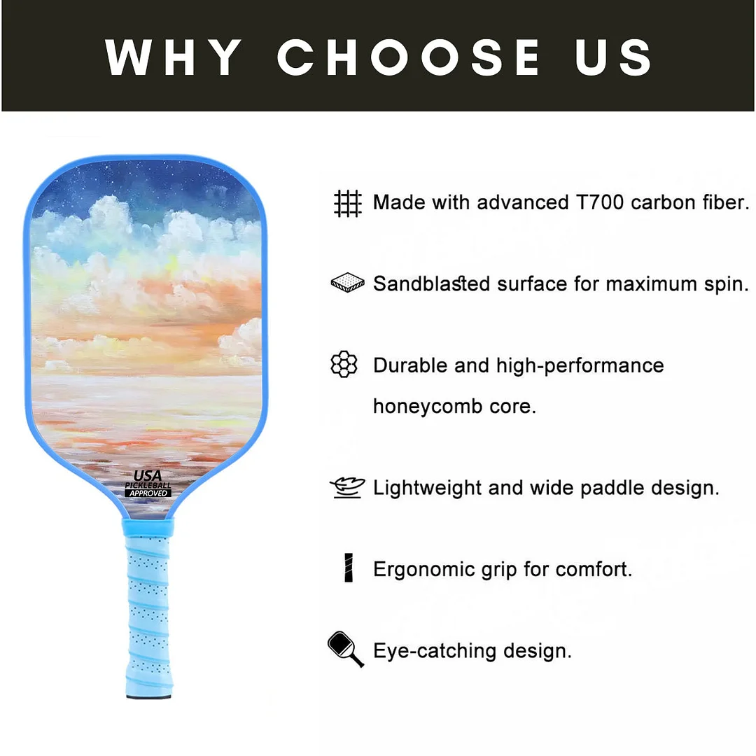 Original Paddle (16mm) T700 Sandblasted Carbon Fiber-Cloud Drift