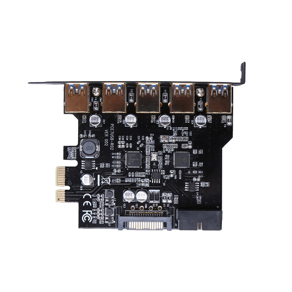 

Pci-E To Usb 3.0 19-Pin 5 Port Pci Express Expansion Card Sata 15Pin Connec, 501 Original