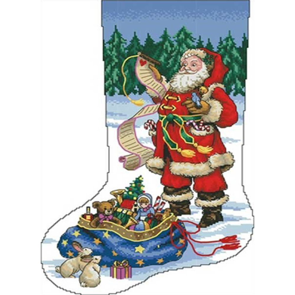 

40*50CM - 11CT Stamped Cross Stitch - Stocking, 501 Original