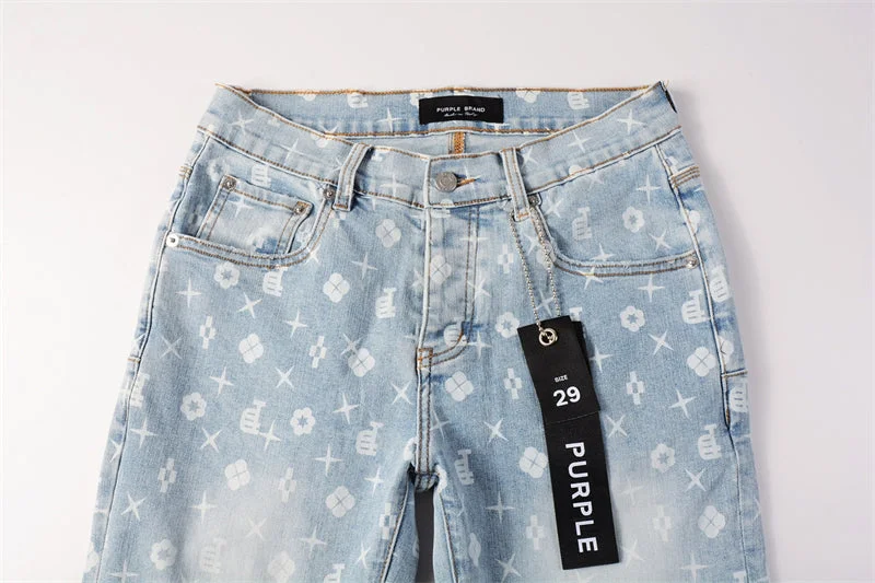 Purple Fashion Jeans 9089