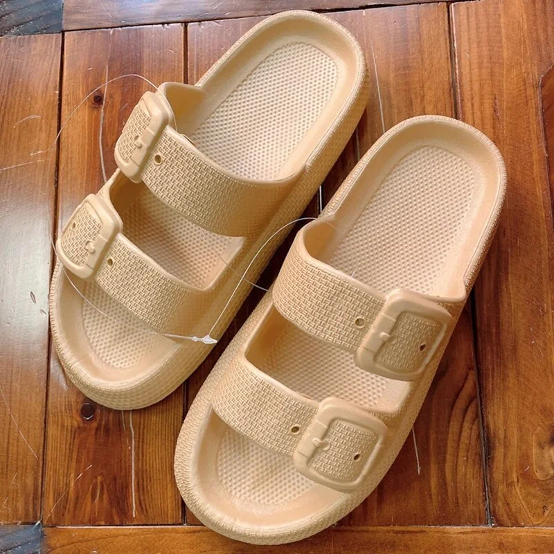 Zhungei 2024 Fashion Summer Slippers Women Indoor EVA Soft Sole Slides Women's Sandals Buckle Platform Flip Flops Shoes Woman 45