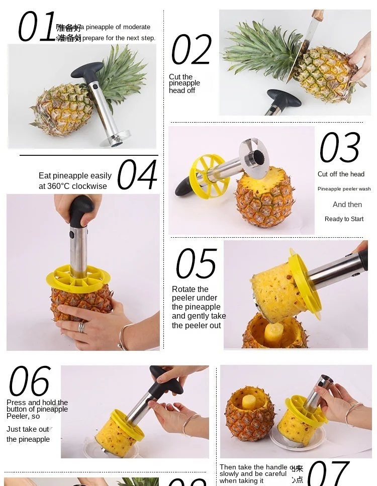Likron Watches Premium Stainless Steel Pineapple Slicer Corer Effortless Kitchen Tool for Fresh Fruit Preparation