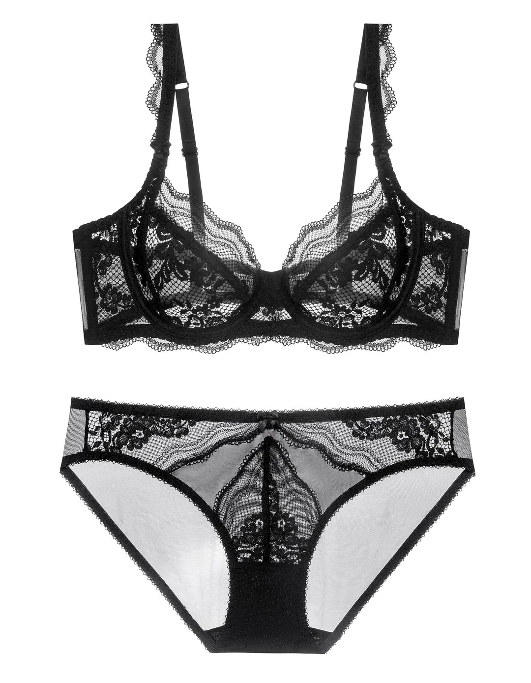 Brownm Red Bra Sexy Lace Lingerie Suit Female High Feeling Without Trace Pure Small Breast Gathering Bra Thin