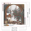 Weihnachten verschneite Fensterbank - runder Bohrer Diamantmalerei - 40*40cm