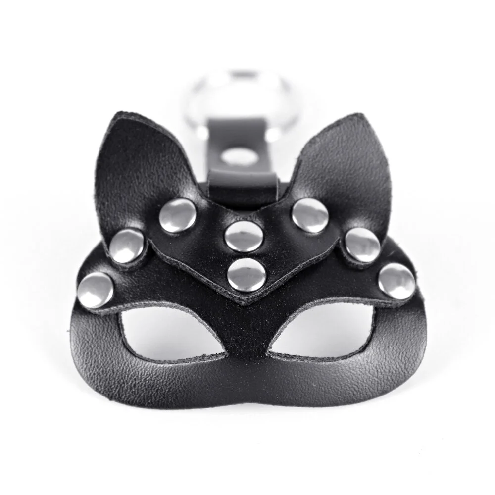 Billionm anime leather Black Red Keychain Mask Pendant Key Chain For Women Men Cosplay  Leather Gift anime accessories Adult Decoration