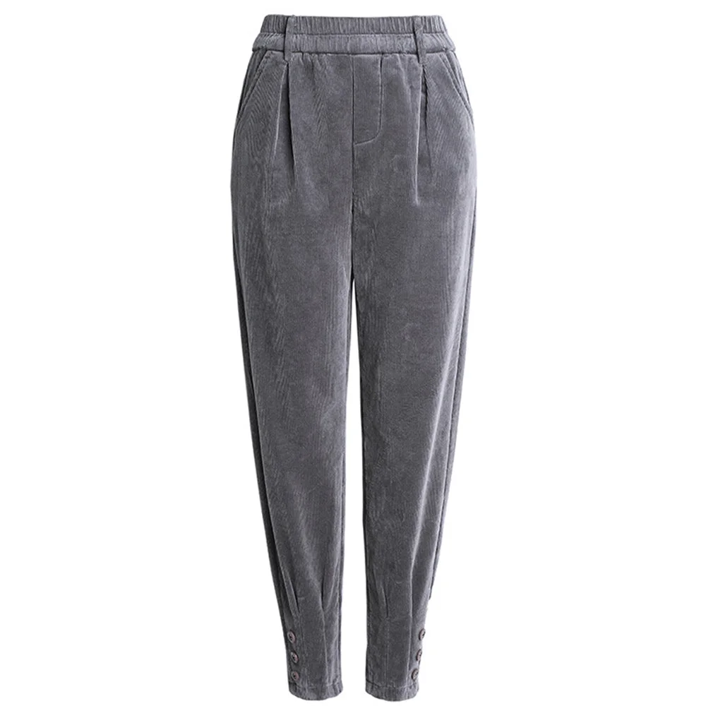 Smiledeer Autumn and winter new women's corduroy loose warm pencil pants