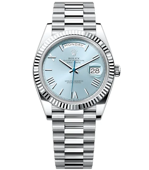 Rolex Oyster Perpetual Day-Date 40 in Platinum with Ice-Blue Dial Men's Watch 228236-0012【Free Shipping】