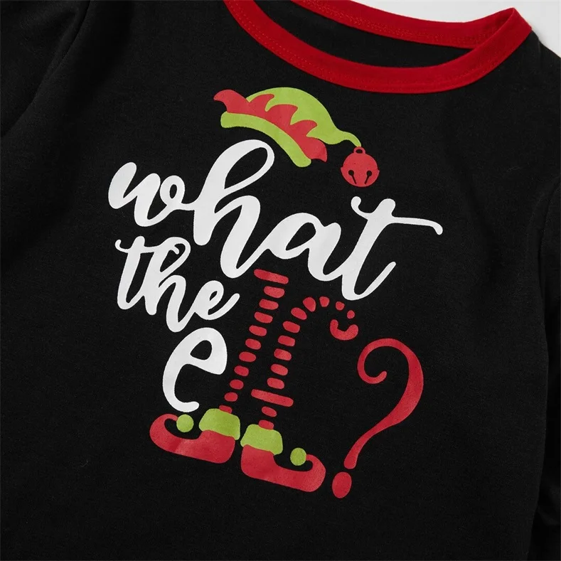 Christmas Elf Print Buffalo Plaid Family Matching Pajamas Sets (with Pet Dog Clothes)