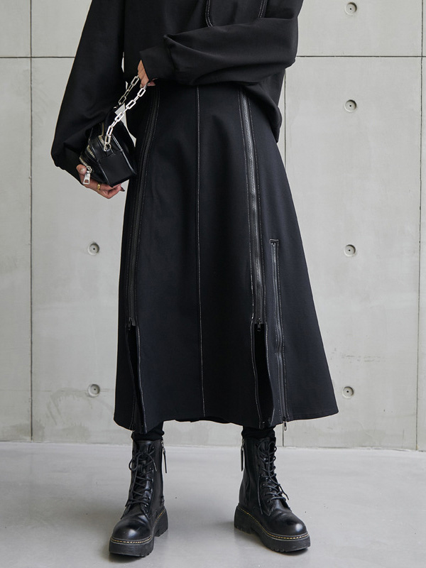 High Waist Irregular A-Line Skirt