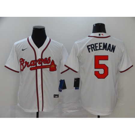 Men's Atlanta Braves #5 Freddie Freeman White Cool Base Stitched MLB Jersey RBO7