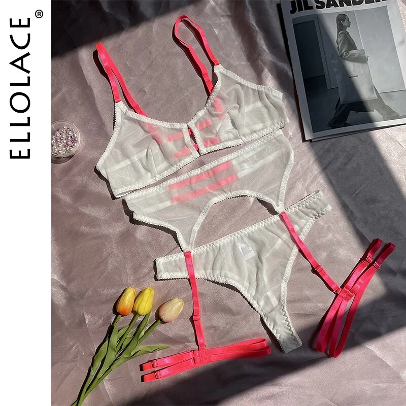 Billionm Ellolace Lace Lingerie Sexy Outfits For Woman Contrast Color Sensual Seamless Underwear Garters Erotic Short Skin Care Kits