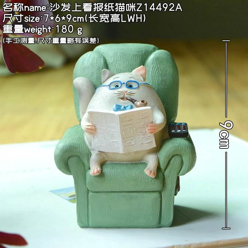 Cute Simulated Cat Ornaments Anime Figures Kawaii Room Decor Gifts for New Year 2022 Kitten Figurines for Interior