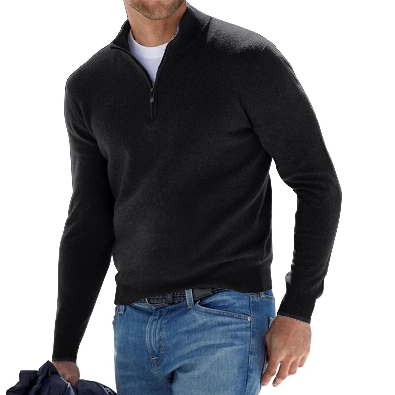 Men’s Cashmere Zipper Basic Sweater