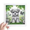 5D DIY Partial Special Shaped Drill Diamond Painting Kit Dog Decor With Frame Kit 18x18cm