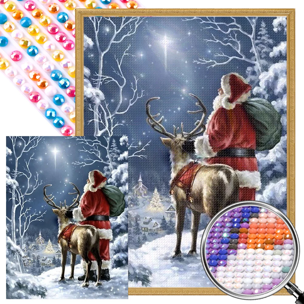 Christmas Deer - Full Round - Diamond Painting(30*40cm)