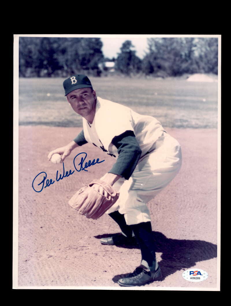 Pee Wee Reese PSA DNA Coa Signed 8x10 Photo Poster painting Autograph