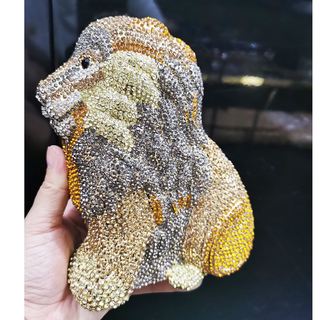 Animal Designer Luxury Crystal Evening Bag lion leopard Clutch Purse Women Handbags Chain Day Clutches SC911