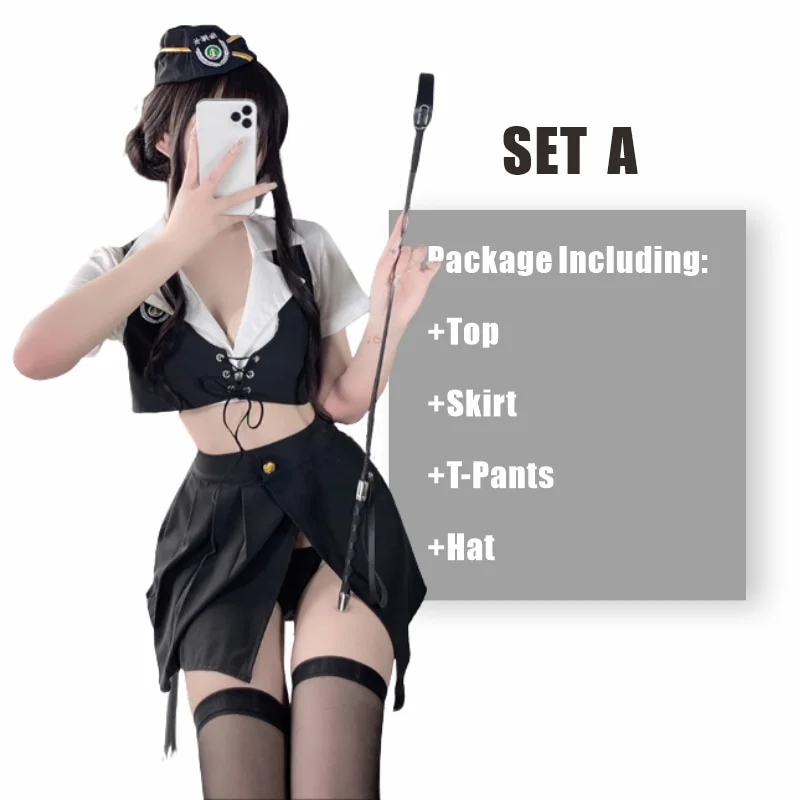 Billionm OJBK Sexy Policewoman Cosplay Police Officer Costumes Women's Lieutenant  Misbehave Clothes Role-playing Games Plus Size Uniform