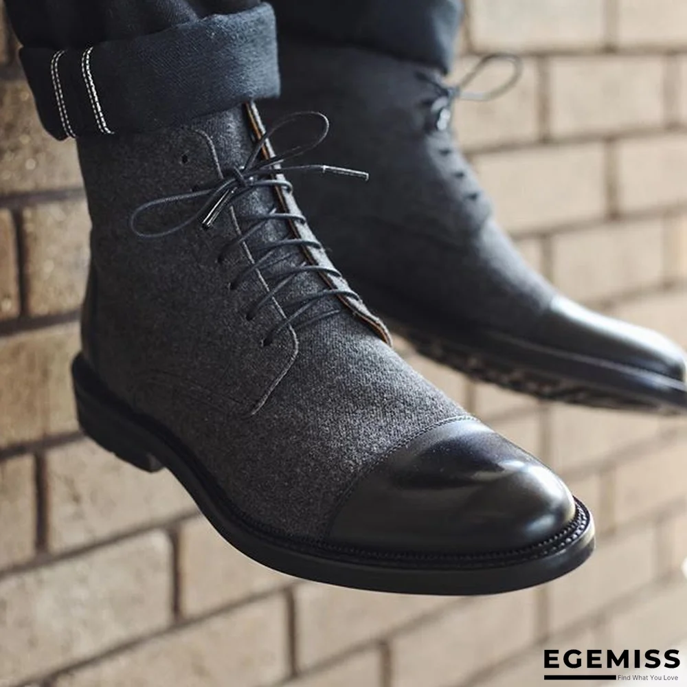 Handmade Color Stitching Suede Ankle Boots | EGEMISS