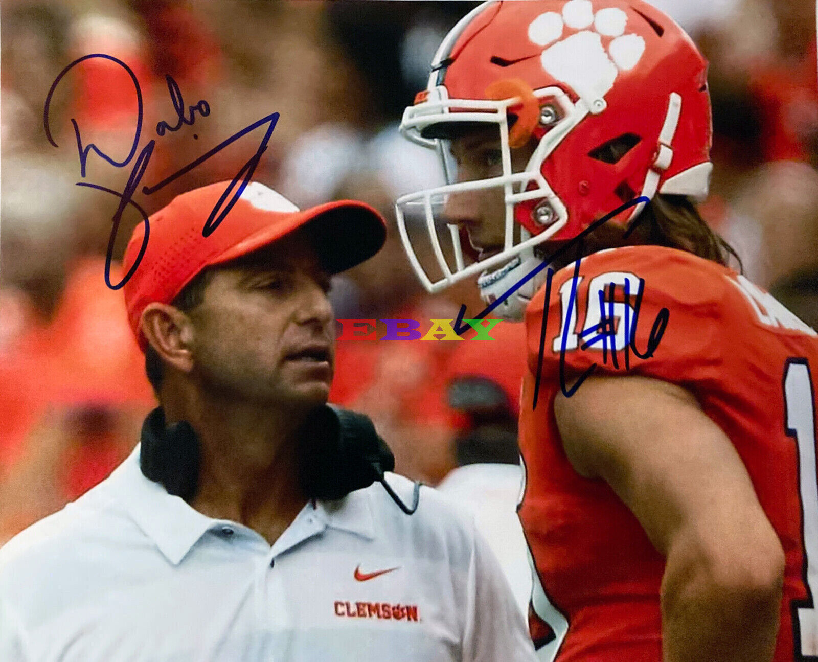 Trevor Lawrence Dabo Swinney Clemson TigersSigned 8x10 Autographed Photo Poster painting Reprint