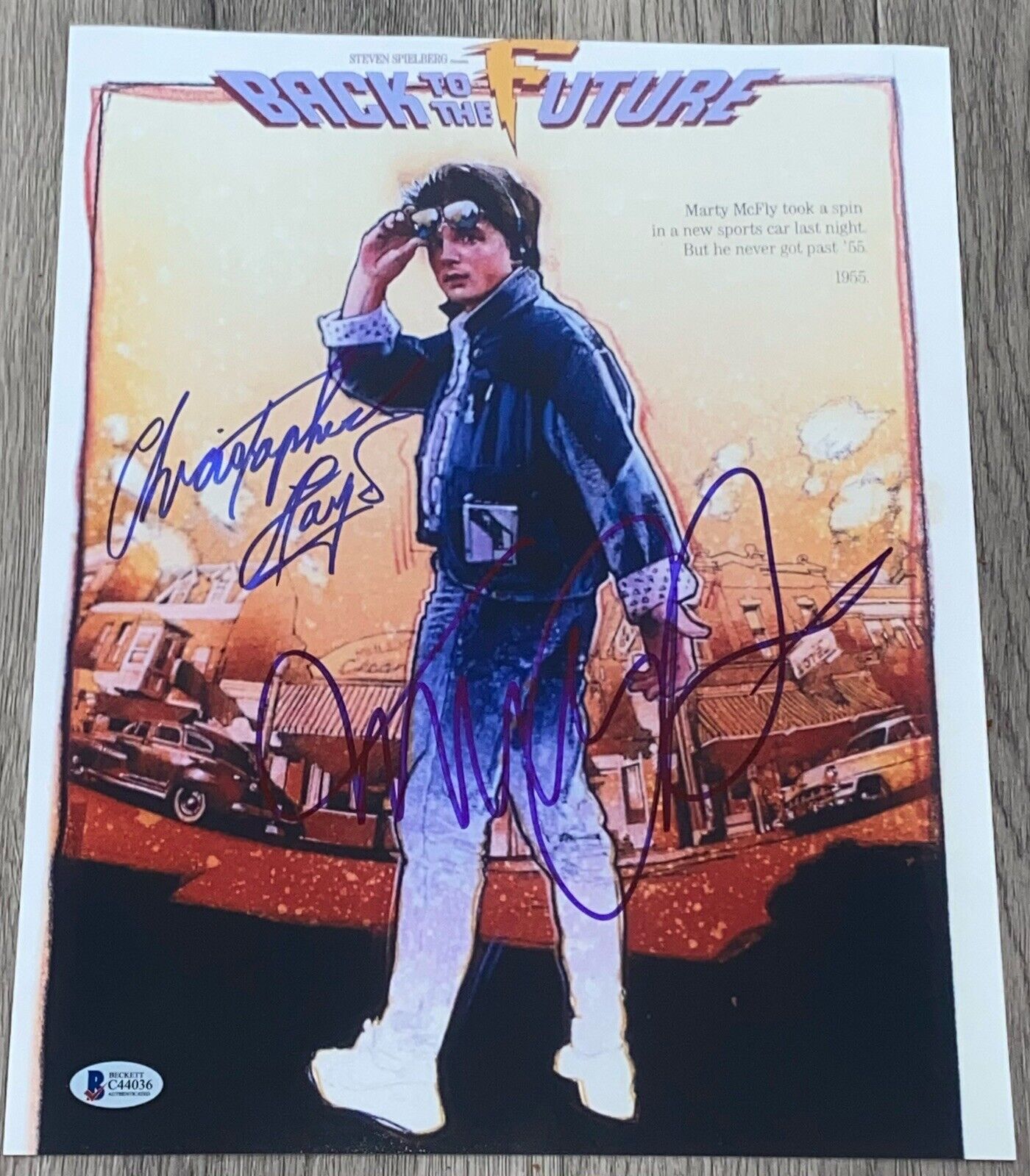 MICHAEL J. FOX LLOYD SIGNED AUTOGRAPH BACK TO THE FUTURE 11x14 POSTER Photo Poster painting BAS