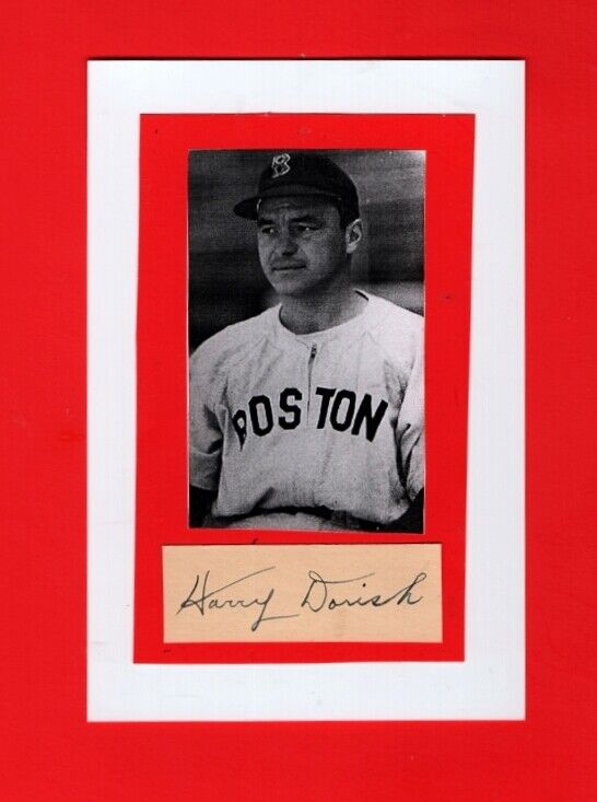 1947-49 HARRY DORISH-BOSTON RED SOX AUTOGRAPHED CUT W/ Photo Poster painting -(d.2000)