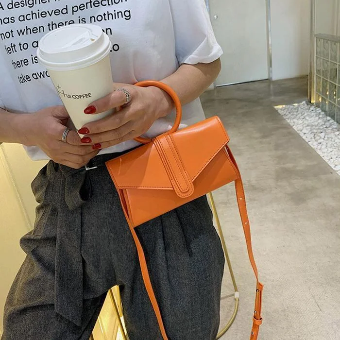 Fashion Simple Solid Messenger Hand Bag