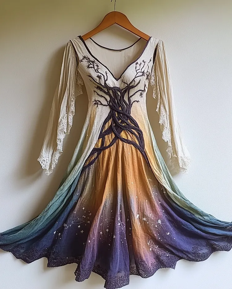 Summer vacation Viking theme Kettle knot irregular handmade dress 36a3