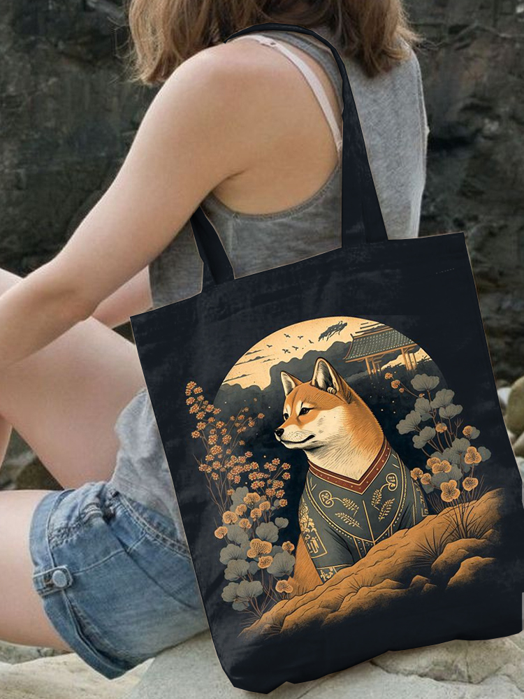 Comstylish Japanese Art Pet Dog Print Casual Cotton T-Shirt