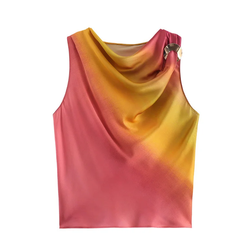 Toloer Toloer 2024 Summer New Satin Print Top 8690161 Dress 8505157 Straight Tube Skirt-Outfit Ideas