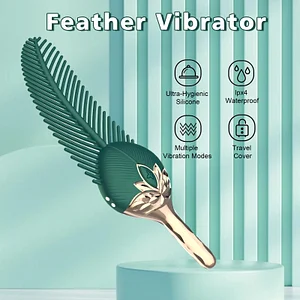 Peacock Feather Clitoral Stimulator and Body Massager for Couples with 10 Vibration Modes