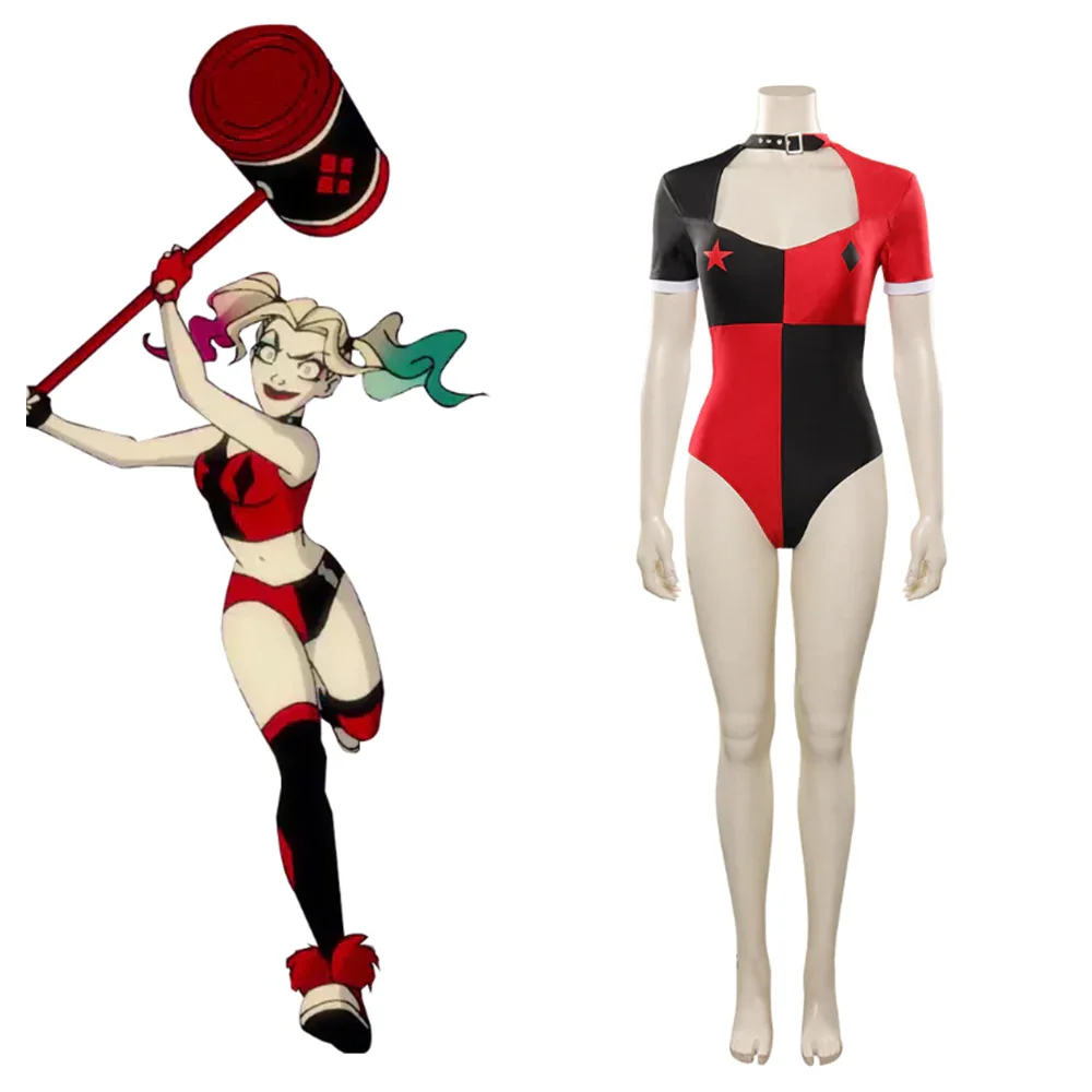 Harley Quinn / Harleen Quinzel Cosplay Costume Sexy Swimsuit Jumpsuit Outfits Halloween Carnival Suit