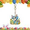 (US Only)PET Double Sided Special Shaped Easter Alphabet DIY Diamond Painting Keychain