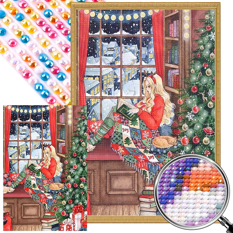 Christmas Girl - AB Full Round Drill Diamond Painting - 40*60CM(Picture)