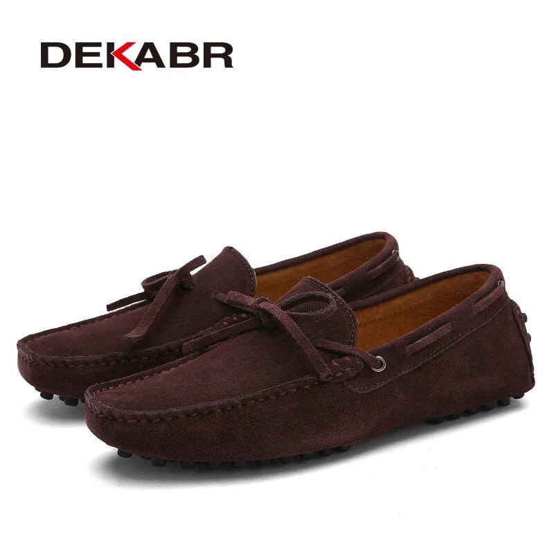 DEKABR Brand Big Size Cow Suede Leather Men Flats 2021 New Men Casual Shoes High Quality Men Loafers Moccasin Driving Shoes