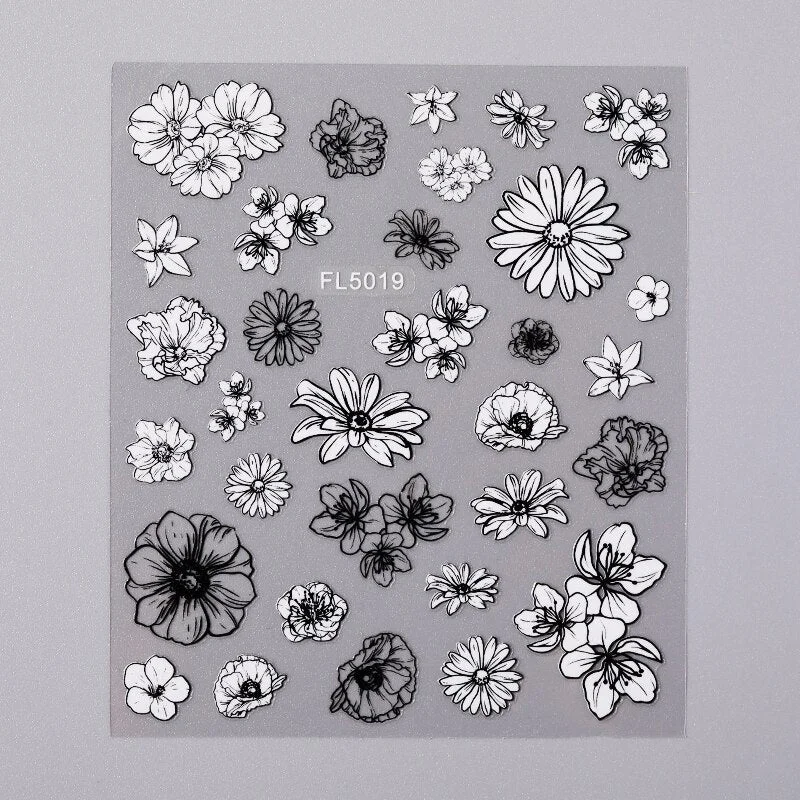 3D Nail Art Sticker Iridescent Gold Black Gilded Stripe Wave Line Adhesive Transfer Foils DIY Decal Manicures Tips Decoration-Nail Inspo