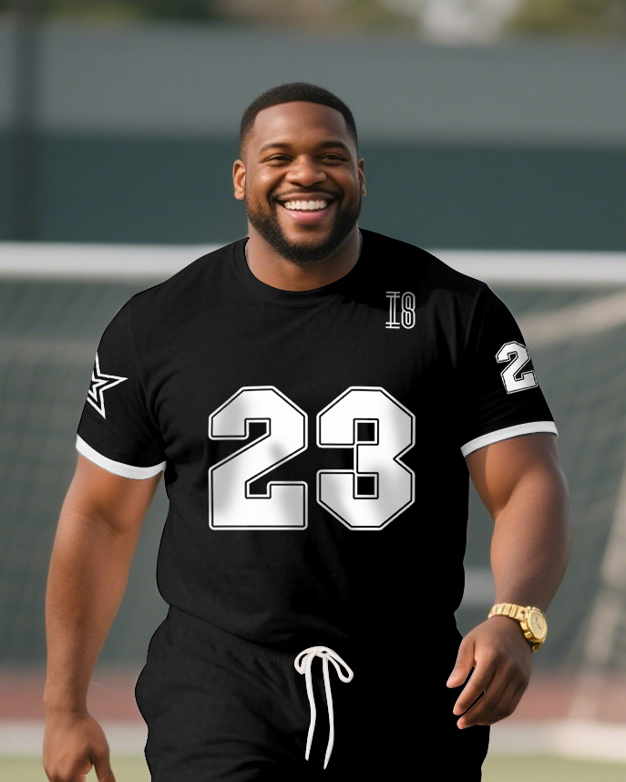 Men's Plus Size Tate Mcrae 23 Football Jersey T-Shirt Shorts Suit