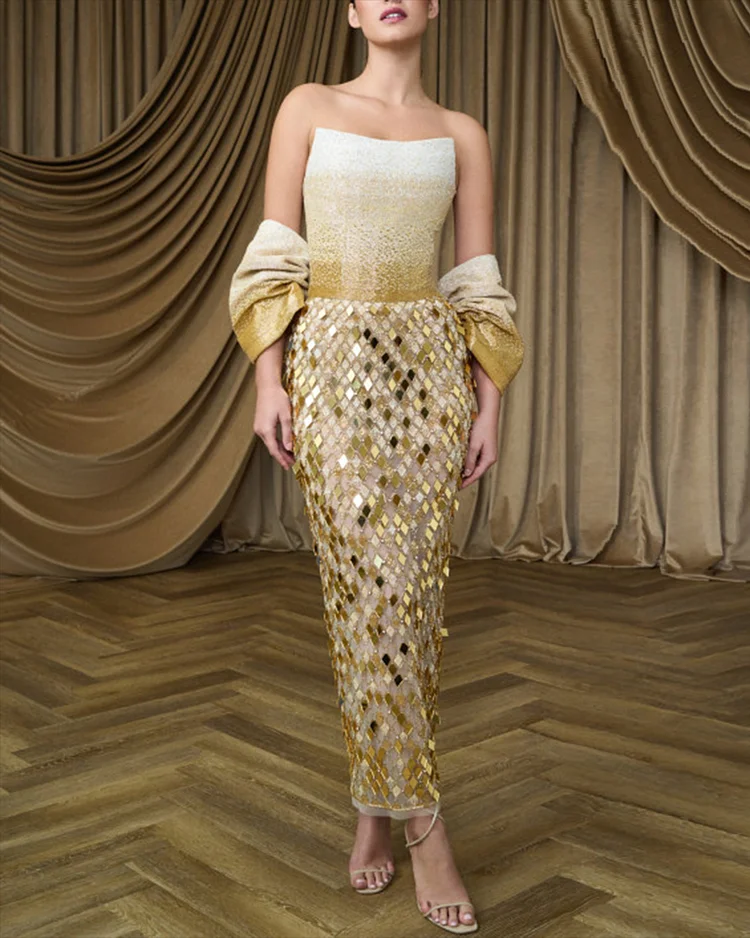 Women's Tulle Sequined Dress