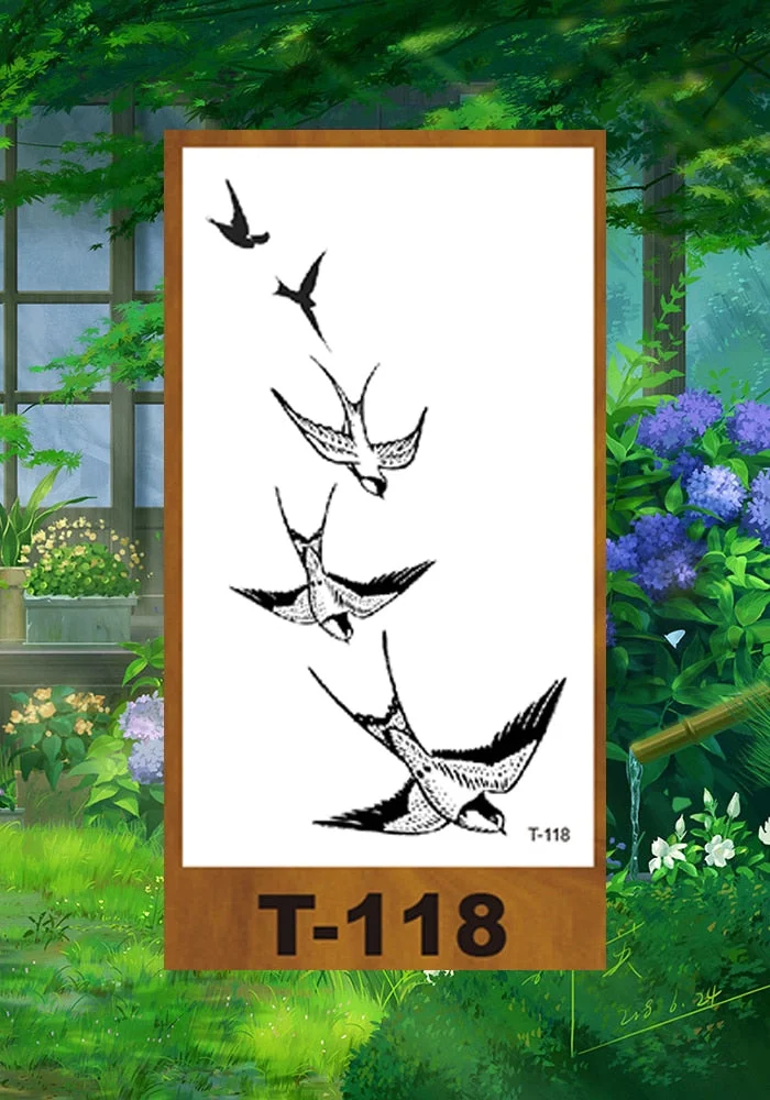 Drop Shipping Small Temporary Tattoo Sticker Small Pattern Rose Flower Owl Swallow Girl Kid Arm Abdomen Neck Ankles Art Tatoo