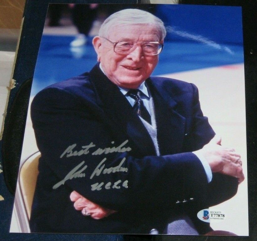 John Wooden Legendary UCLA Bruins SIGNED AUTOGRAPHED 8x10 Photo Poster painting BAS Basketball