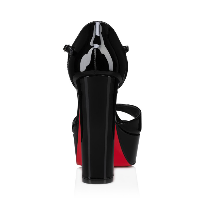 130mm Women's Red Bottom Open Toe Sandals Ankle Strap High Heel Summer Shoes Chunky Heel Platforms-MERUMOTE