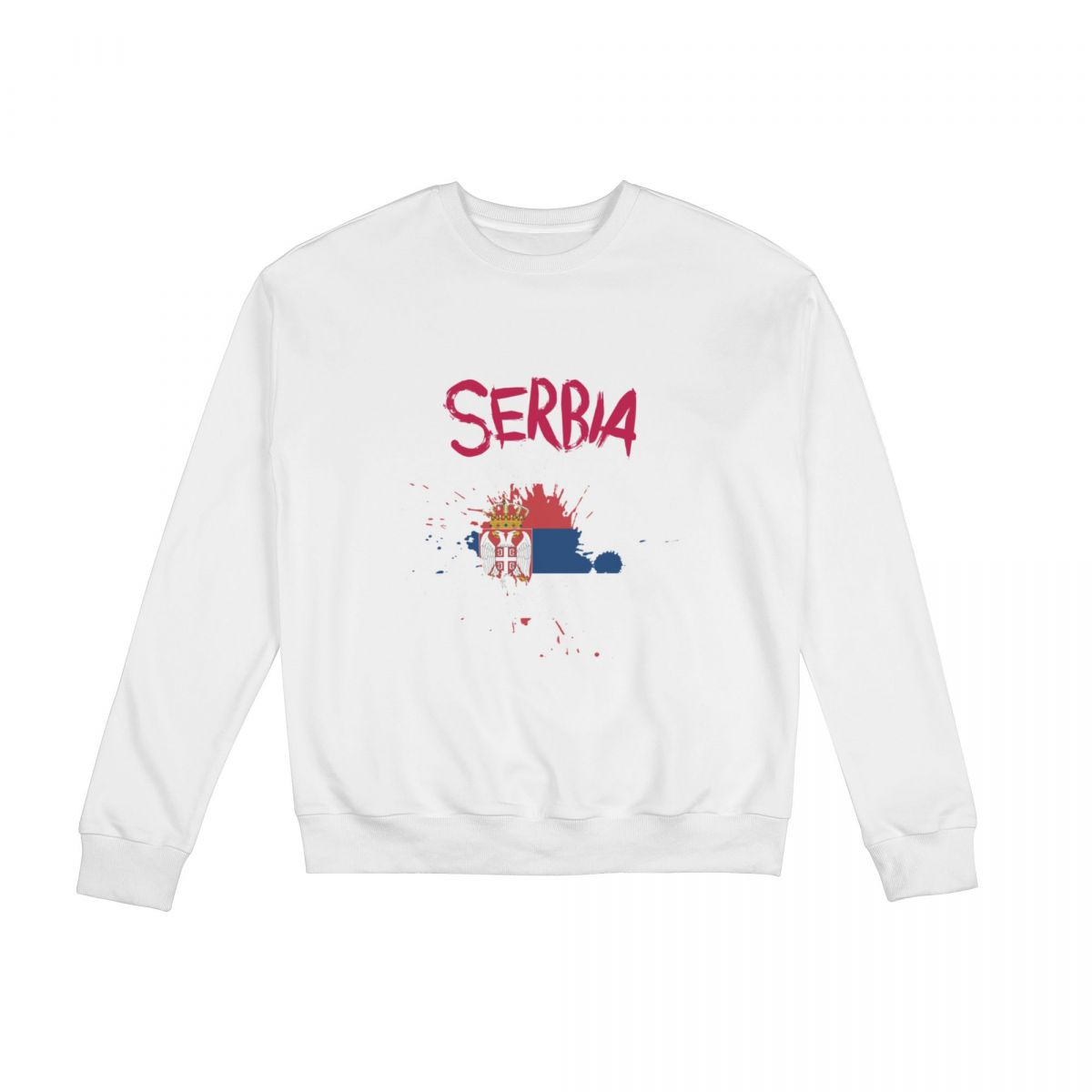 Serbia Ink Spatter Crew Neck Sweatshirt