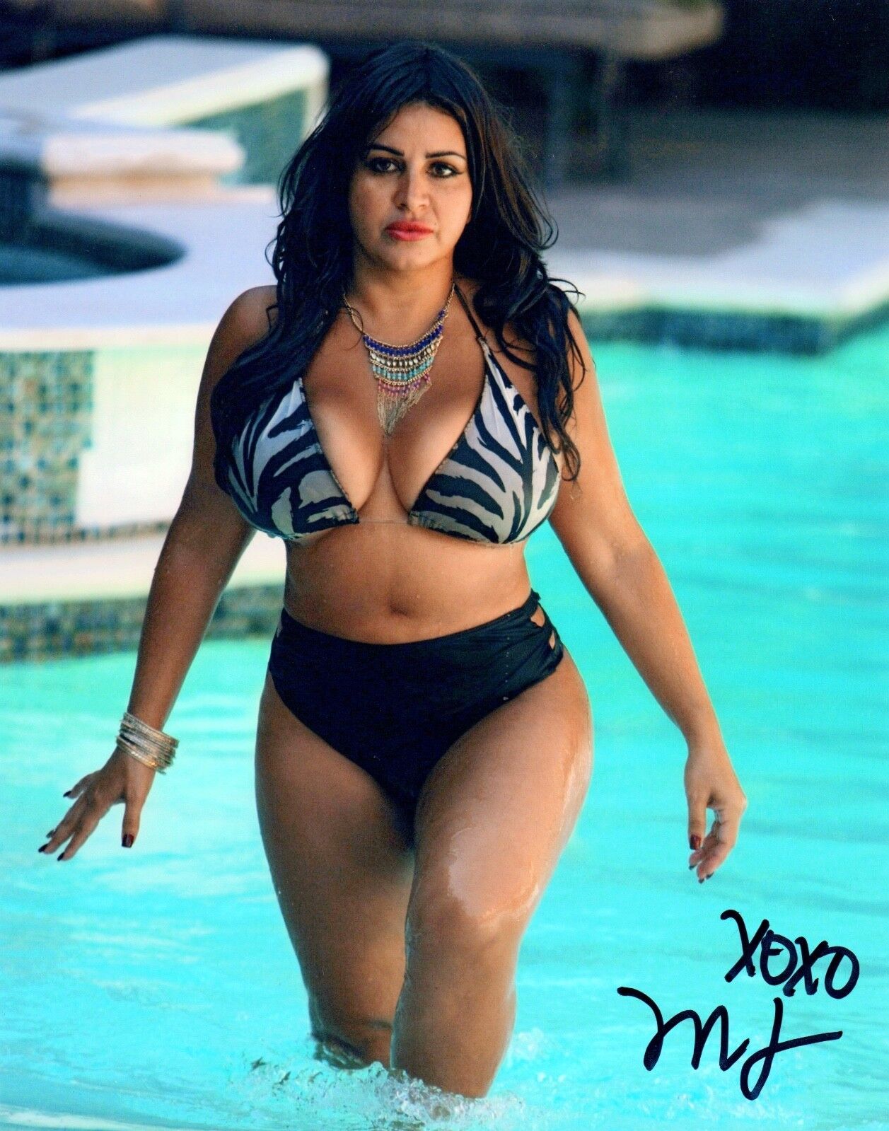 Mercedes Javid Signed Autograph 8x10 Photo Poster painting SHAHS OF SUNSET Sexy Bikini Pose COA