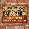 Nom personnalis&eacute;&nbsp;: grilling bar & grill - Panneaux en &eacute;tain m&eacute;tallique