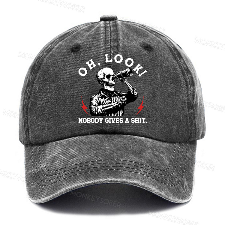 Personalized "Oh Look Nobody Gives A Shit" Custom Washed Baseball Caps